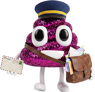 The NoBS mascot, mail in hand.